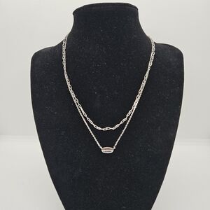 Kendra Scott Brooke multi-strand necklace silver tone